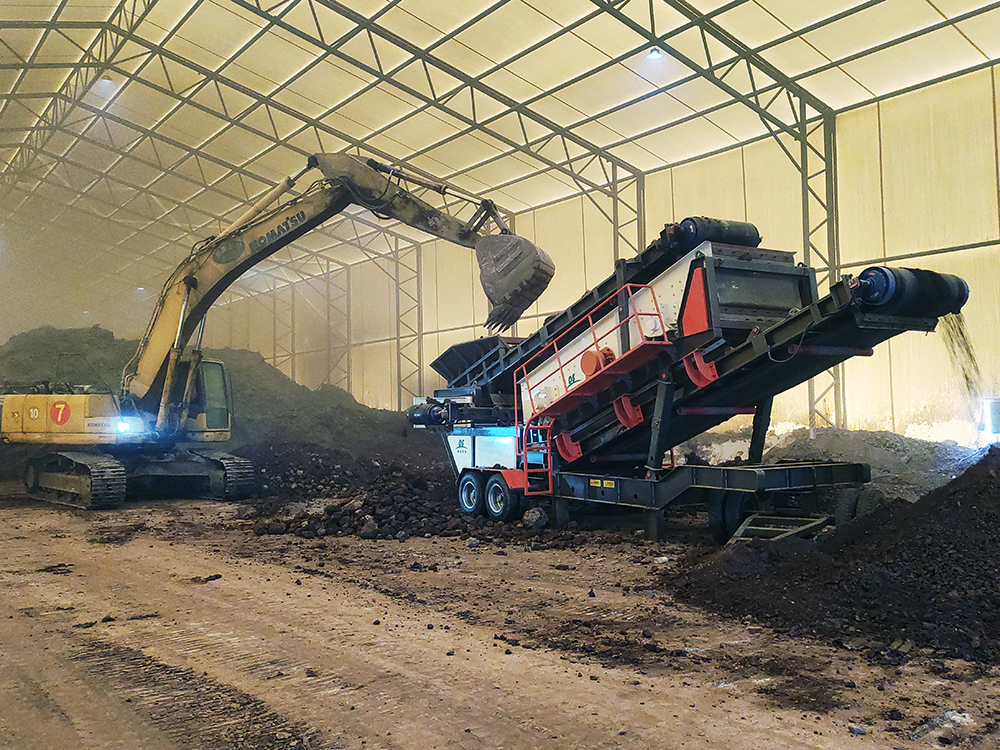 德森移動篩分車應用現場